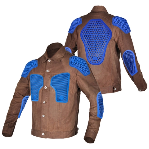 Chaqueta de Motocicleta para Hombre de Algodón Encerado Retro Americano Equipo de Protección Pesado Amekaji Ropa de Trabajo
