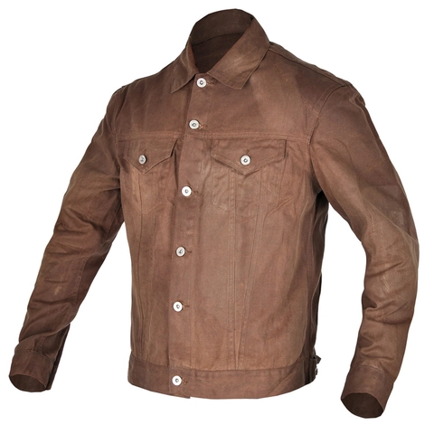 Chaqueta de Motocicleta para Hombre de Algodón Encerado Retro Americano Equipo de Protección Pesado Amekaji Ropa de Trabajo