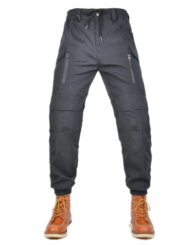 Pantaloni da Moto Cargo Uomo Impermeabili Antivento Techwear Tapered Con Protezioni CE Rimovibili per Ciclismo