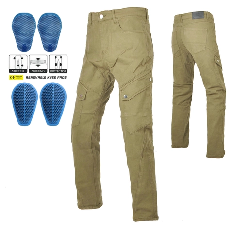 Pantaloni da Moto VOLERO da Uomo Con Protezioni in Silicone Livello CE 2 Pantaloni Cargo Slim Moto Resistenti all'Usura
