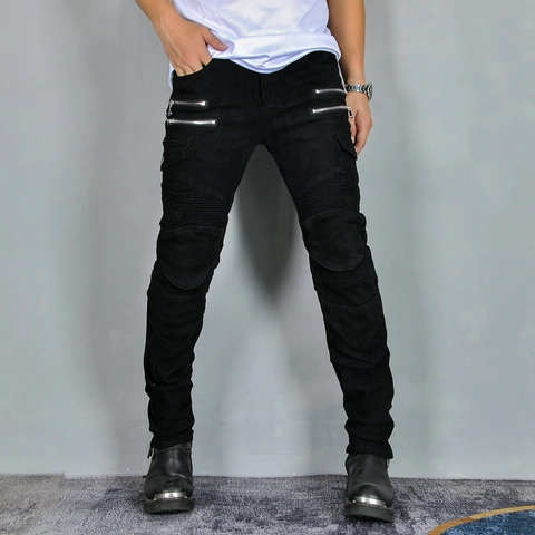 Pantaloni da Moto da Uomo Con Protezioni in Misto Cotone Resistente All'abrasione Fodera in Aramide Pantaloni da Biker Cargo Denim