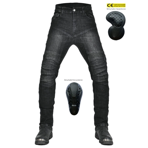 Pantaloni da Moto per Uomo Donna con Protezioni Armatura Slim Fit Biker Jeans in Denim Pantaloni da Corsa Elasticizzati