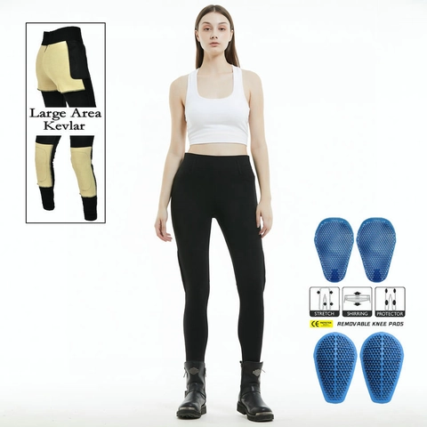 Women Motorcycle Riding Jeans With Large Area Protective Lining Ruched Elastic Slim Fit Moto Pants With Removable Silicone Gear