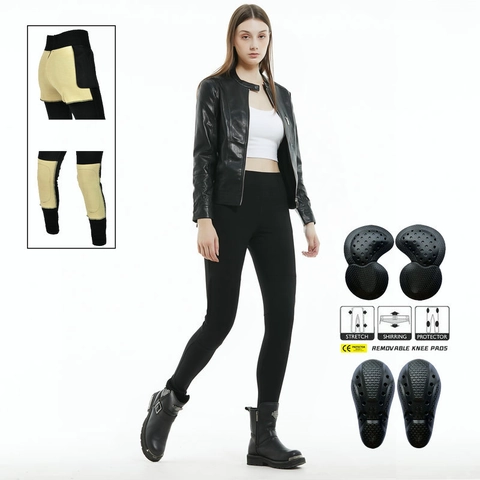 Women Motorcycle Riding Jeans Stretch Cotton Blend Protective Pants With Removable Pads Abrasion Resistant Riding Gear