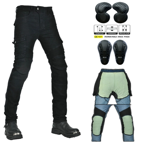 Pantalones de Moto para Hombre Con Equipo de Protección Resistentes al Desgaste Pantalones Cargo Tácticos Vaqueros Pesados