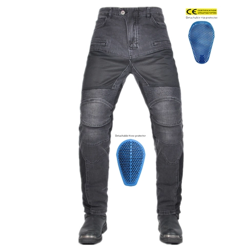 Men Motorcycle Riding Jeans Summer Breathable Mesh Denim Pants With Removable Silicone Protective Gear Armor Motorbike Biker Trousers