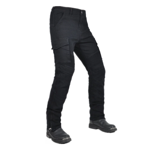Men Motorcycle Riding Pants Cotton Blend Denim Jeans With CE Silicone Protectors Tactical Cargo Biker Protective Trousers