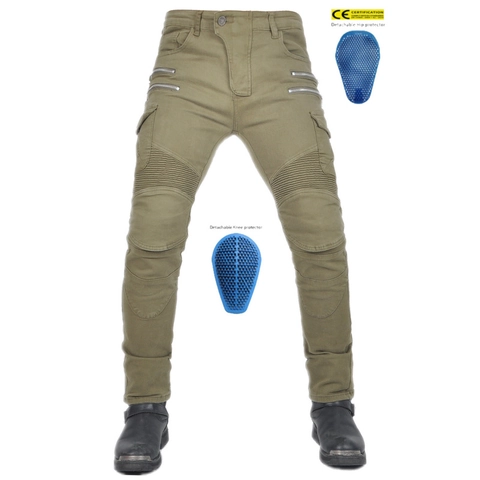 Jeans da Moto Professionali da Uomo Pantaloni Protettivi Resistenti All'usura Pannelli Elasticizzati a Fisarmonica