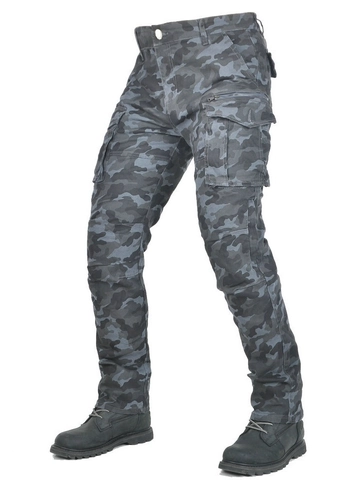 Pantaloni da Moto da Uomo Camouflage Blu Pantaloni Cargo Con Attrezzatura Protettiva Rimovibile Pantaloni Tattici Sport Outdoor