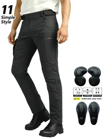 Men Motorcycle Riding Pants Waterproof Windproof Polyester Biker Protective Trousers With Removable CE Pads For Riding Biking