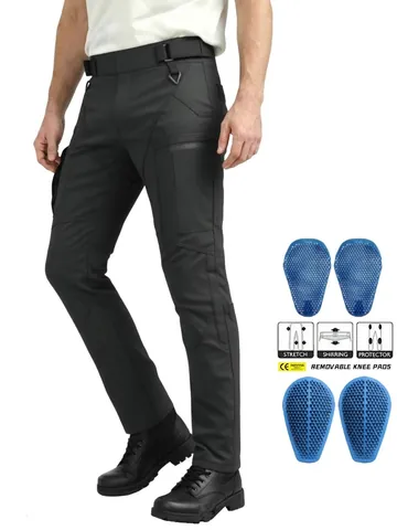Herren Motorradhose Wasserdicht Winddicht Schützende Cargohose Mit Abnehmbaren Silikon-Hüft-Knieschützern Taktische Outdoor-Racing-Motorradhose
