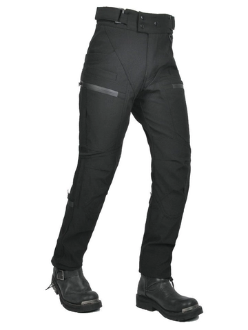Women's Motorcycle Riding Pants Waterproof Windproof High Waist Multi Pocket Protective Gear Motorbike Trousers Black