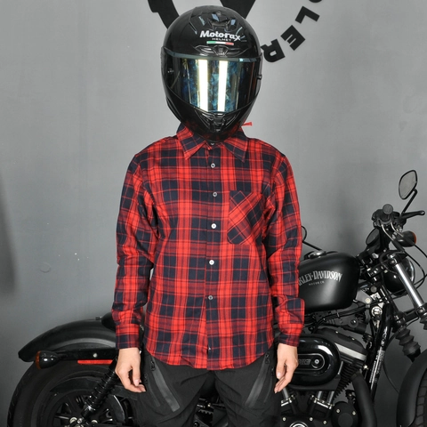 Giacca da Moto Plaid da Donna in Misto Cotone Imbottitura Protettiva Giacca a Vento Resistente All'usura Camicia da Moto Casual