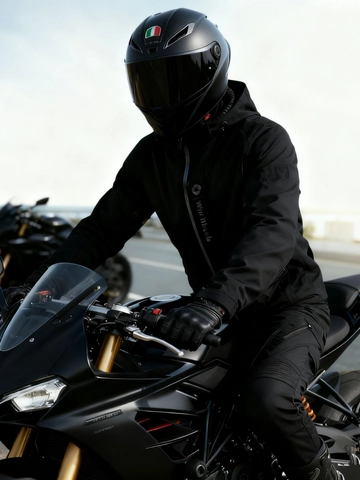 Veste de Moto à Capuche pour Hommes Winx Wheels Imperméable Coupe-vent Protectrice en Mélange de Coton Manteau de Motard pour Toutes Saisons