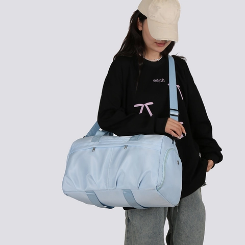 Large Capacity Fabric Travel Bag With Shoe Compartment Waterproof Sports Gym Duffel Bag For Men Women Beach Vacation Bag