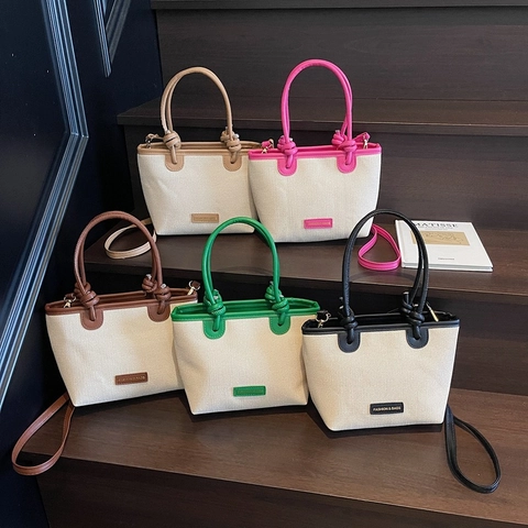 French Woven Texture Handbag Women Summer Fashion PU Leather Bucket Bag Elegant Beach Vacation Crossbody Bag With Adjustable Strap