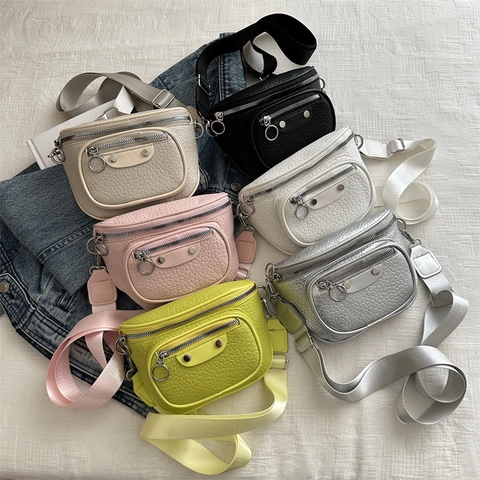 Borsa A Tracolla Da Moto Donna Pelle PU Trama Coccodrillo Rivetto Anello Di Metallo Tracolla Larga Marsupio Y2K