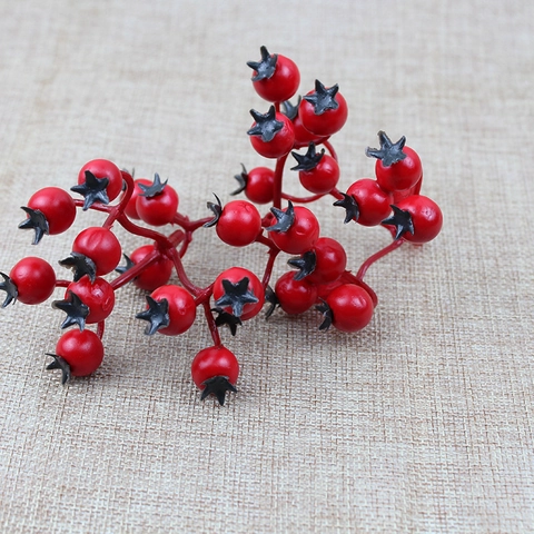 Künstliche Rote Beeren Weihnachtsdekoration Schaumstoff Granatapfelstiele Für DIY Blumenarrangements Festliche Home Party Deko