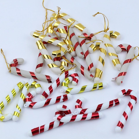 Ornamenti Natalizi a Bastoncino di Zucchero PVC Strisce a Spirale Albero di Natale Oro Rosso Decorazioni per Casa e Feste