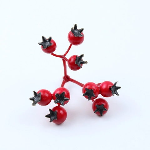 Künstliche Rote Beeren Weihnachtsdekoration Schaumstoff Granatapfelstiele Für DIY Blumenarrangements Festliche Home Party Deko