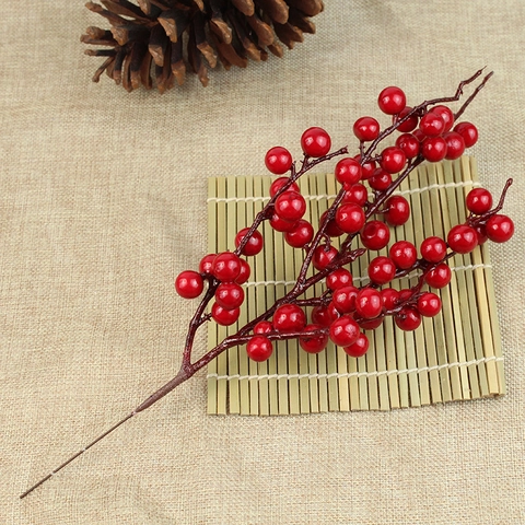 Rami di Bacche Rosse Artificiali di Natale Bacche di Schiuma per Decorazioni per Alberi di Natale Festa Matrimonio Casa Decor
