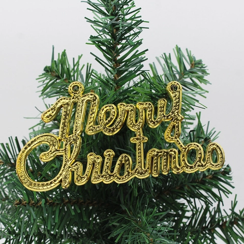 Targa con Lettere Merry Christmas in Plastica Galvanizzata Ornamento Sospeso Decorazione Albero di Natale Festa Casa Insegna Festiva