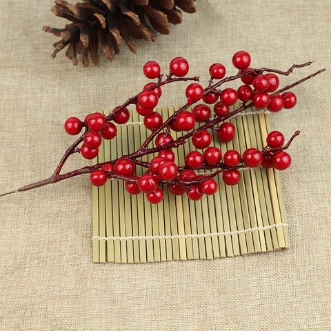 Rami di Bacche Rosse Artificiali di Natale Bacche di Schiuma per Decorazioni per Alberi di Natale Festa Matrimonio Casa Decor