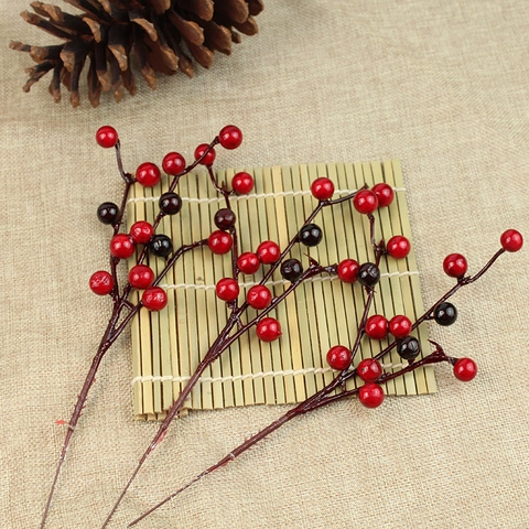 Künstliche Rote Beerenweige Weihnachtsbaum Dekoration Glasierte Schaumstoffbeeren Für Heim Winterurlaub Festliche Party Dekor