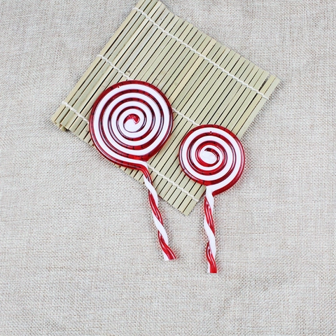 Ornements Suspendus Sucette Tourbillonnante en Acrylique Décoration de Bonbons Rouge et Blanc pour Sapin de Noël DIY Fête