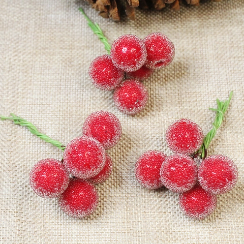 Künstliche Weihnachts Rote Beeren Gefrostete Birne Dekoration Für Hochzeit Party Feiertag DIY Kranz Zubehör Schaumstoff Frucht