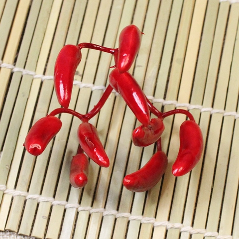 Mini Peperoncino Rosso Artificiale in Schiuma Frutta Cluster Decorazione Natalizia Accessori Fotografia per Festa Casa
