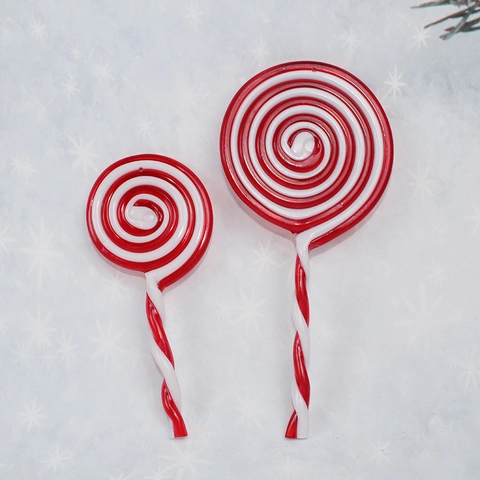 Ornements Suspendus Sucette Tourbillonnante en Acrylique Décoration de Bonbons Rouge et Blanc pour Sapin de Noël DIY Fête