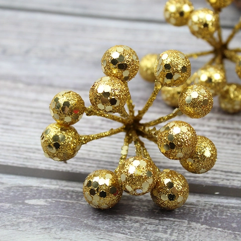 Ghirlanda di Natale Grappolo di Bacche di Schiuma Brillantinata Frutto Artificiale Ornamento Appeso per Albero di Natale DIY Decorazione Festiva Casa