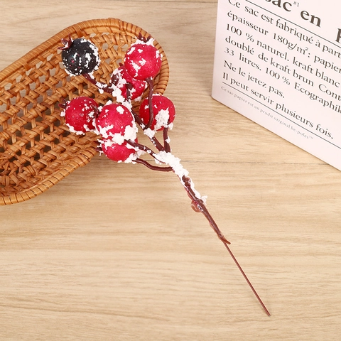 Künstliche Weihnachts Granatapfel Beeren Zweig Mit Schnee Bedeckt Rot Schwarz Winter Deko Für Zuhause Festliche Party Feiertag Ornament