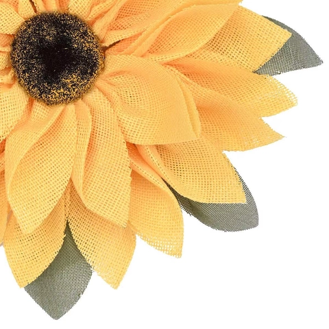 Couronne de Tournesols pour Action de Grâce Fait à la Main Maille Décoration Automne Noël Suspension Murale Ornement