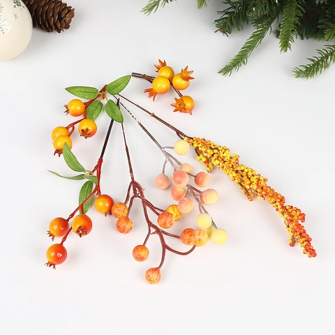 Künstlicher Beerenstiel Schaumstoff Granatapfel Frucht Dekorativer Zweig Für Weihnachten Heim Wohnzimmer DIY Blumenschmuck