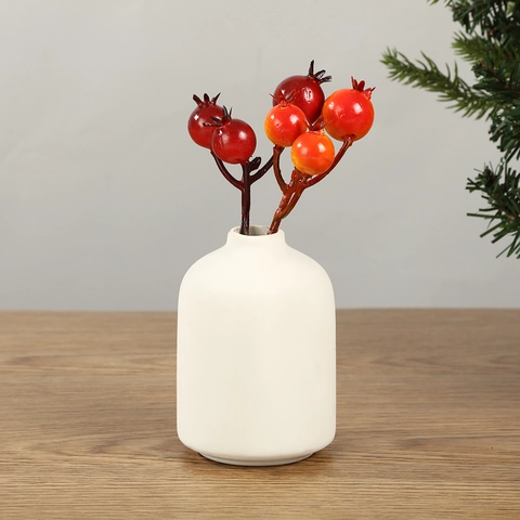 Artificial Berry Stems For Christmas Decoration Simulation Pomegranate Fruit Branches For DIY Home Floral Photography Prop