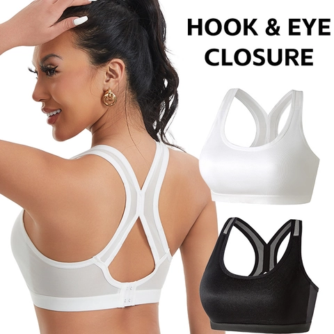 Sujetador Deportivo Antigolpes Sin Aros Para Mujer Patchwork de Malla Transpirable Espalda Cruzada Push Up Yoga Fitness Chaleco