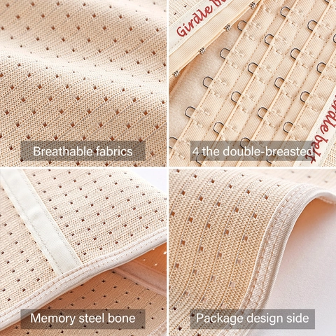 Dames Ademend Mesh Tailleband Gordel Met Memory Staal Bot Verstelbare Multi Haak Lichaamsvormer Voor Postpartum Ondersteuning