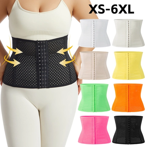 Women Mesh Breathable Waist Trainer Body Shaper Abdomen Control Cincher Belt With Steel Bones High Waist Shapewear