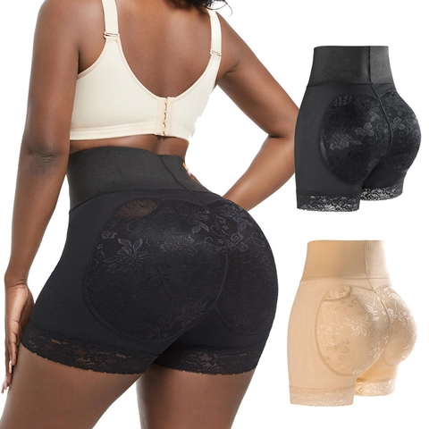 Pantalones Moldeadores de Cintura Alta para Mujer de Poliéster Control de Abdomen Levantamiento de Glúteos con Borde de Encaje