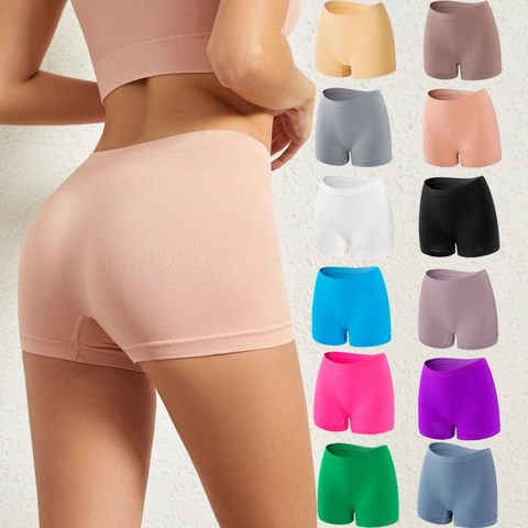 Culotte Sin Costuras de Talla Grande para Mujer Pantalones de Seguridad Cintura Alta Ropa Interior de Nailon Transpirable Pantalones Cortos Anti-exposición Lencería Diaria