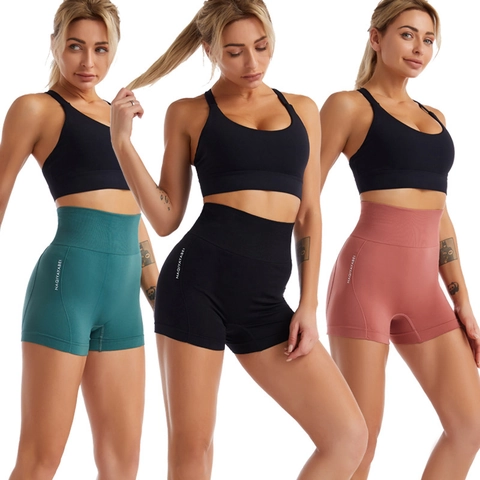 Pantaloncini da Yoga da Donna a Vita Alta Controllo della Pancia Sollevamento dei Glutei Pantaloncini Ciclista Senza Cuciture