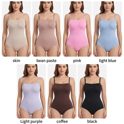 Nahtloser Shapewear Bodysuit Für Damen Bauchkontrolle Po-Lifting Körperformer Unterwäsche Dünne Träger Einteiliger Jumpsuit