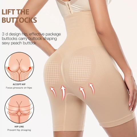 Pantalón Moldeador de Cintura Alta para Mujer Control de Abdomen Levantamiento de Glúteos Ropa Interior Adelgazante Sin Costuras