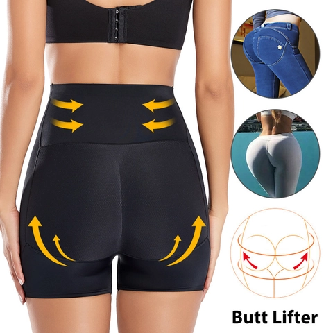 Faja Pantalón de Mujer Cintura Alta Levantador de Glúteos Acolchado Control de Abdomen Nylon Ropa Interior Adelgazante