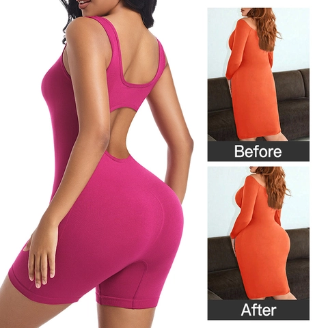 Body Senza Cuciture Sexy Senza Schienale da Donna Modellante Elasticizzato Controllo Addominale Sollevamento Glutei Slim Fit Yoga Fitness Sportivo