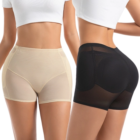 Bragas Levanta Glúteos de Talle Alto para Mujer Control de Abdomen Faja Moldeadora Acolchada de Malla Sin Costuras Ropa Interior