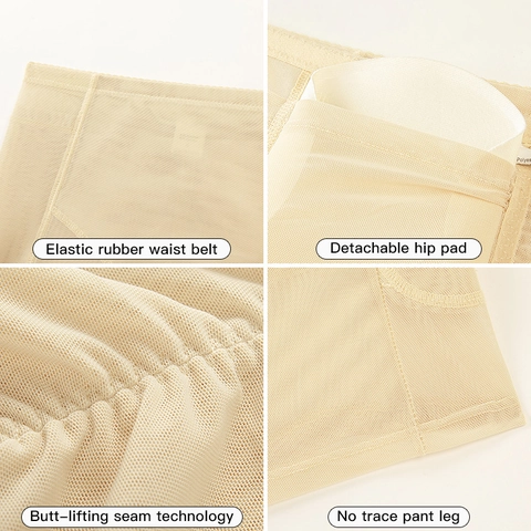 Bragas Levanta Glúteos de Talle Alto para Mujer Control de Abdomen Faja Moldeadora Acolchada de Malla Sin Costuras Ropa Interior