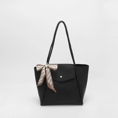 Bolso Tote de Cuero PU para Mujer de Gran Capacidad con Patrón de Lichi Bolso de Hombro con Bufanda Decorativa Elegante